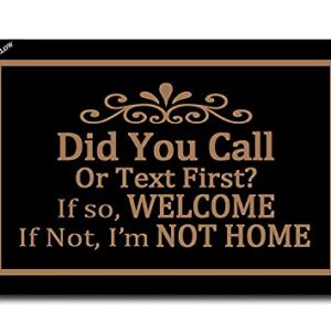 DAYLIPILLOW Did You Call or Text First Doormat - Welcome Mat Did You Call First Doormat Funny Floor Door Mat Area Rug Entrance Mats Housewarming Gift 23.6" x 15.7"