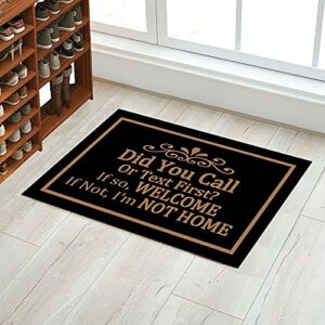 DAYLIPILLOW Did You Call or Text First Doormat - Welcome Mat Did You Call First Doormat Funny Floor Door Mat Area Rug Entrance Mats Housewarming Gift 23.6" x 15.7"