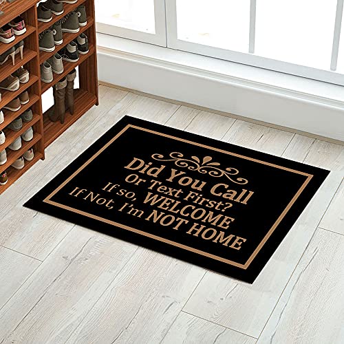 DAYLIPILLOW Did You Call or Text First Doormat - Welcome Mat Did You Call First Doormat Funny Floor Door Mat Area Rug Entrance Mats Housewarming Gift 23.6" x 15.7"