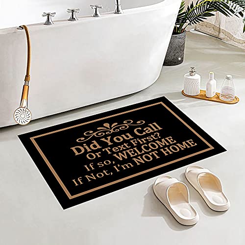 DAYLIPILLOW Did You Call or Text First Doormat - Welcome Mat Did You Call First Doormat Funny Floor Door Mat Area Rug Entrance Mats Housewarming Gift 23.6" x 15.7"