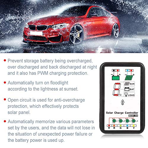 Solar Charge Controller, 6V 12V PWM Solar Charge Controller Support for Lithium and Ni Mh Batteries