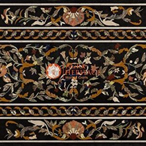 Marble 75"x38" Inches Dining Table Top Pietra Dura Inlay Hard Stone Furniture Home Decor