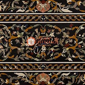 Marble 75"x38" Inches Dining Table Top Pietra Dura Inlay Hard Stone Furniture Home Decor