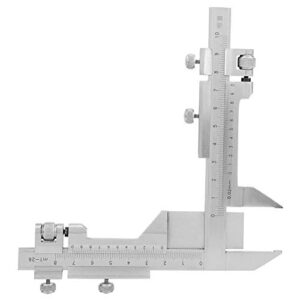 M1-26 Stainless Steel Height Vernier Caliper, Gear Tooth Vernier Caliper Altitude Slide Gauge Marking Ruler High Accuracy