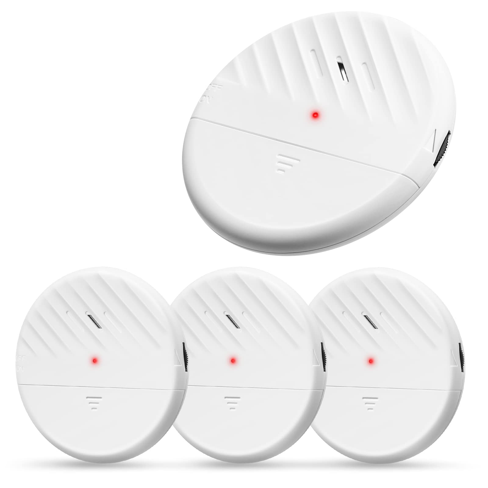 WSDCAM Glass Break Sensor Alarm 125dB Ultra-Slim Wireless Glass Break Detector Window Alarm Vibration Sensor for Home Window and Door Security - 4 Pack