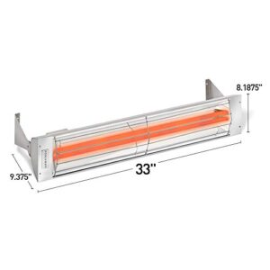 Infratech WD-3024 SS Stainless Steel 33” Dual Element Fixture 3000 Watt, 240 Volt, Stainless Steel