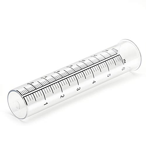 Litake 6" Capacity Glass Rain Gauge Replacement Tube for Yard Garden Outdoor, Overall Size 7.5in Depth x 1.46in Diameter and Weather-Resistant