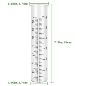 Litake 6" Capacity Glass Rain Gauge Replacement Tube for Yard Garden Outdoor, Overall Size 7.5in Depth x 1.46in Diameter and Weather-Resistant