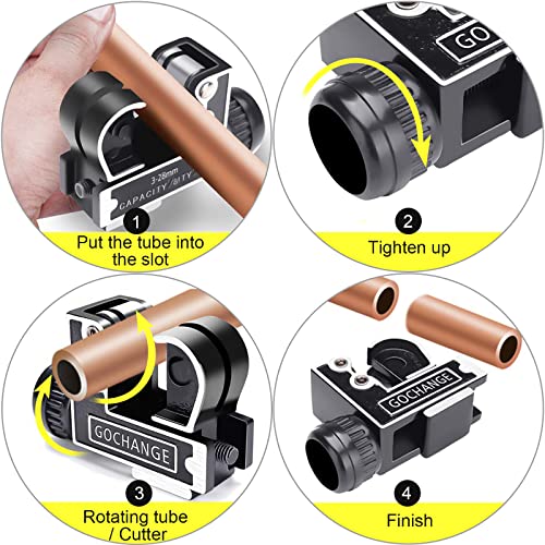 Spurtar Mini Tubing Cutter Pipe Cutter Tube Cutter Tool 1/8 to 1-1/8 inch (3-28mm) for Copper Pipe, Brass Pipe, Aluminum Pipe