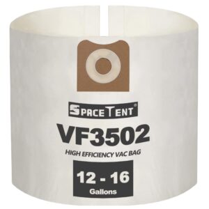 spacetent part # ridgid vf3502, 5 pack high efficiency replacement filter bags for ridgid 12 to 16 gallon wet/dry vacs