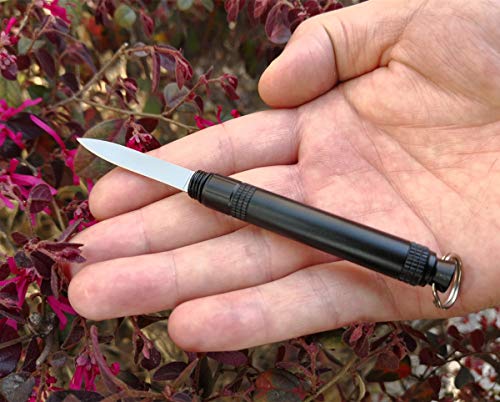 SZHOWORLD Portable Aluminium Alloy Mini Knife - Compact Pocket Knife - EDC Lightweight Daily Knife with 3Cr13 Stainless Steel Blade and Glass Breaker (Black)