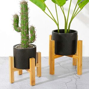 chdhaltd mid plant stand durable wood planter pot trays flower pot holder strong free standing bonsai holder home garden indoor display plant stand shelf
