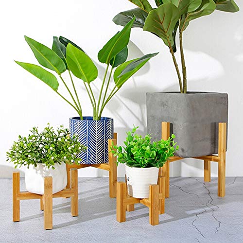 CHDHALTD Mid Plant Stand Durable Wood Planter Pot Trays Flower Pot Holder Strong Free Standing Bonsai Holder Home Garden Indoor Display Plant Stand Shelf