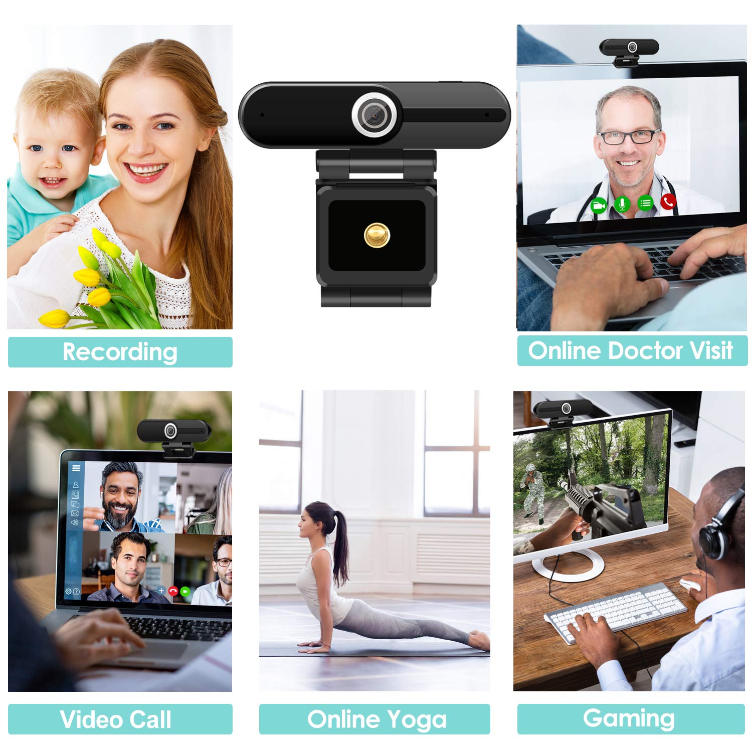 4K HD Webcam with Microphone, 8MP USB Computer Web Camera With Privacy Shutter and Tripod, Pro Streaming Webcam PC Cam Mac Desktop Laptop for Gaming Video Recording Calling Conferencing Online Classes