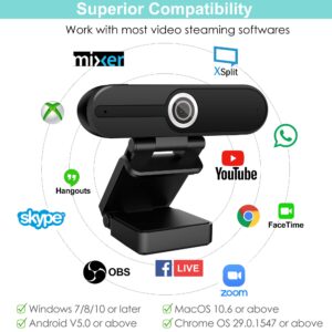 4K HD Webcam with Microphone, 8MP USB Computer Web Camera With Privacy Shutter and Tripod, Pro Streaming Webcam PC Cam Mac Desktop Laptop for Gaming Video Recording Calling Conferencing Online Classes