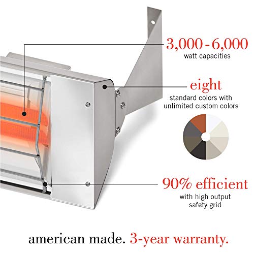 Infratech WD-6024 SS Stainless Steel 61.25” Dual Element Fixture 6000 Watt, 240 Volt, Stainless Steel