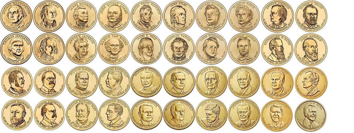 2007 D 2007-2020 40 Coin Presidential Dollar Complete Set Uncirculated