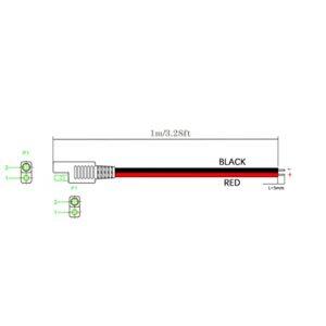 LIXINTIAN 12AWG SAE Connector Extension Cable, SAE Quick Connector Disconnect Plug SAE Automotive Extension Cable, Solar Panel SAE Plug (1m/3.28ft)