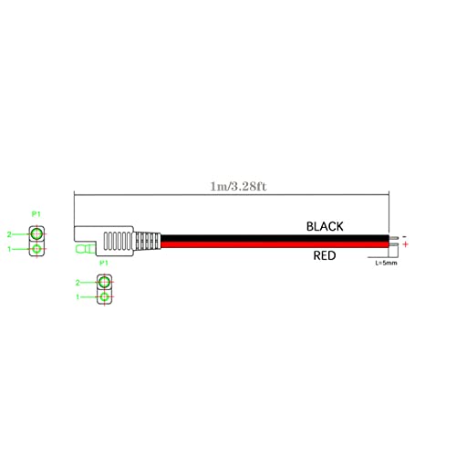 LIXINTIAN 12AWG SAE Connector Extension Cable, SAE Quick Connector Disconnect Plug SAE Automotive Extension Cable, Solar Panel SAE Plug (1m/3.28ft)