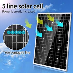 120 Watts 12 Volts Monocrystalline Solar Panel High Efficiency Module PV Panel for Battery Charging Boat Caravan RV and Any Other Off Grid Applications