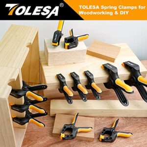 TOLESA Heavy Duty Spring Clamps 7 Inch - 4PCS Large Wood Clamps with Powerful Clamping Force 30 Lbs - Deep Throat Clamps for Woodworking Wood Gluing Photography Backdrop Tarp Pool Cover Holding