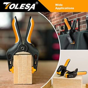 TOLESA Heavy Duty Spring Clamps 7 Inch - 4PCS Large Wood Clamps with Powerful Clamping Force 30 Lbs - Deep Throat Clamps for Woodworking Wood Gluing Photography Backdrop Tarp Pool Cover Holding