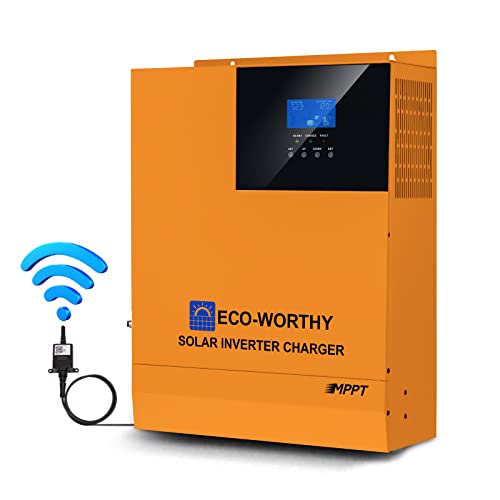 ECO-WORTHY All-in-one Solar Hybrid Charger Inverter Built in 3000W 24V Pure Sine Wave Power Inverter and 60A MPPT Solar Controller for Off-Grid System