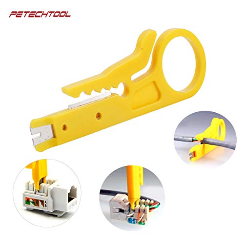 RJ45 Crimp Tool Kit All-in-one Crimping Tool Ethernet Crimper Wire Cutter Stripper With 1 Piece Cable Tester,20Pieces Cat6 Pass Through Connectors and 1 Piece Yellow Wire Stripper