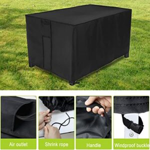 Rilime Gas Fire Pit Cover Rectangular,Waterproof Fire Pit Covers Fit for Fire Pit or Gas Fire Table 42"L x 24"W x 25"H,Black