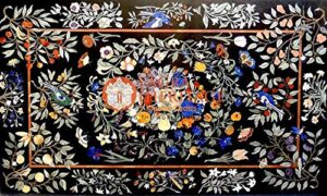 marble dining center inlay table top handicraft marquetry decorative gift | 59"x37" inches
