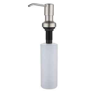 brushed nickel soap dispenser for kitchen sink,refill from the top, built in design for counter top with refillable 500ml liquid soap bottle