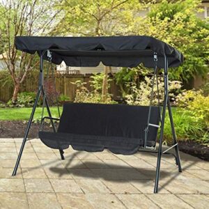 Vikye Swing Canopy Cover Set, Waterproof Swing Cover Seat Top Cover Oxford Cloth Outdoor Rainproof Durable Anti Dust Protector, 74.80 x 51.97 x 5.91 inch(Black)