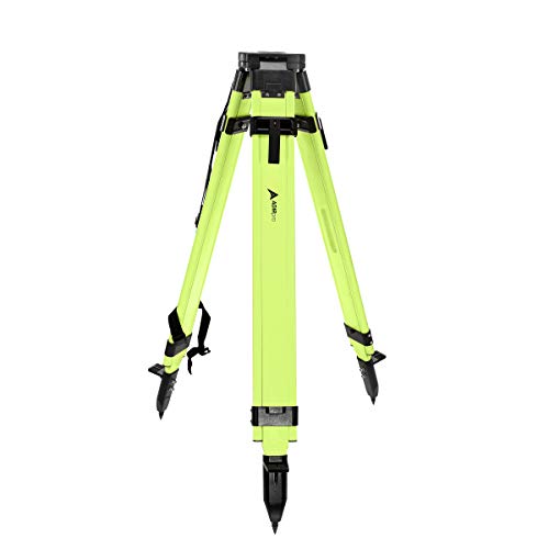 AdirPro High Visibility Universal Survey Tripod – Aluminum Laser Level Tripod – Transit Level Tripod - Quick Clamp - Heavy Duty Contractor Tripod 5/8” x 11” Thread (Green)