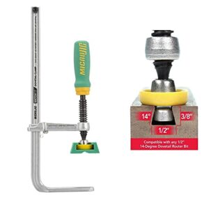 microjig matchfit dvc-850ap 2-in1, track and in-line dovetail clamp, green