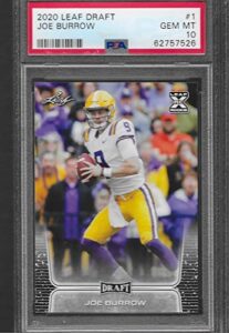 psa 10 2020 joe burrow leaf draft rookie card graded psa gem mint 10 hot young star quarterback