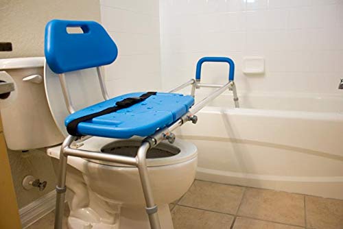 HydroGlyde Sliding Bath Bench with Cutout Seat and Extra Long Travel, Perfect for tub to Toilet transfers.