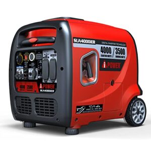 A-iPower SUA4000iER 4000 Watt Portable Inverter Generator Quiet Operation With Electric/Remote Start, RV Ready