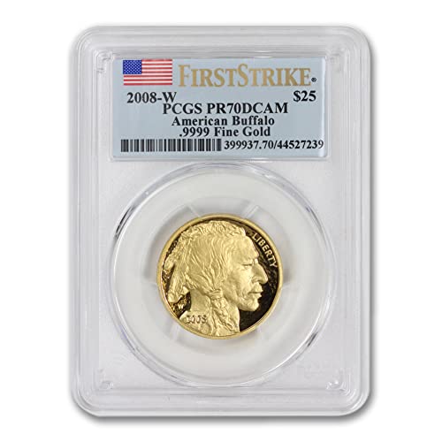 2008 W 1/2 oz Proof American Gold Buffalo Coin PR-70 Deep Cameo (First Strike - Flag Label) 24K $25 PCGS PR70DCAM