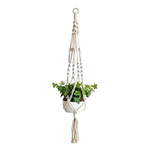 discounestore145-hand-weaved hanging plant flower pot holder basket cotton rope bonsai hanger - a1002