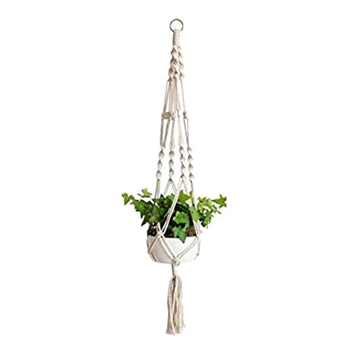 discounestore145-Hand-weaved Hanging Plant Flower Pot Holder Basket Cotton Rope Bonsai Hanger - A1002