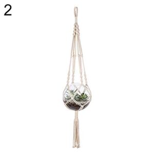 discounestore145-Hand-weaved Hanging Plant Flower Pot Holder Basket Cotton Rope Bonsai Hanger - A1002