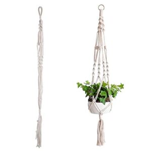 discounestore145-Hand-weaved Hanging Plant Flower Pot Holder Basket Cotton Rope Bonsai Hanger - A1002