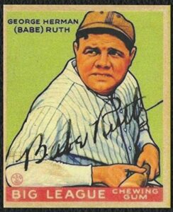 1933 goudey babe ruth #181 with facsimile autographed front new york yankees - reprint