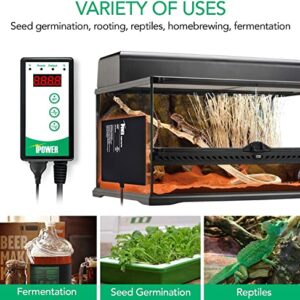 iPower GLHTMTCTRLV2PROL 48" x 20.75" Upgraded Carbon Film Seedling Heat Mat and Digital Thermostat Controller Combo Set for Seed Germination Plant Propagation, Black