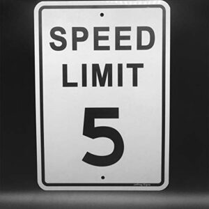 Joffreg Speed Limit 5 MPH Sign,17 x12 Inches,Reflective Aluminum,2 Pack