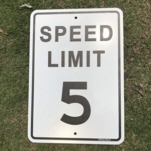 Joffreg Speed Limit 5 MPH Sign,17 x12 Inches,Reflective Aluminum,2 Pack