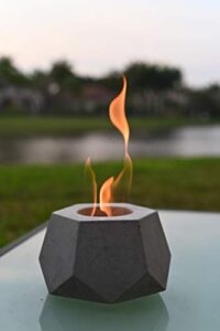 colsen hex large tabletop ethanol fire pit - indoor outdoor fire pit, portable concrete bowl pot fire pit