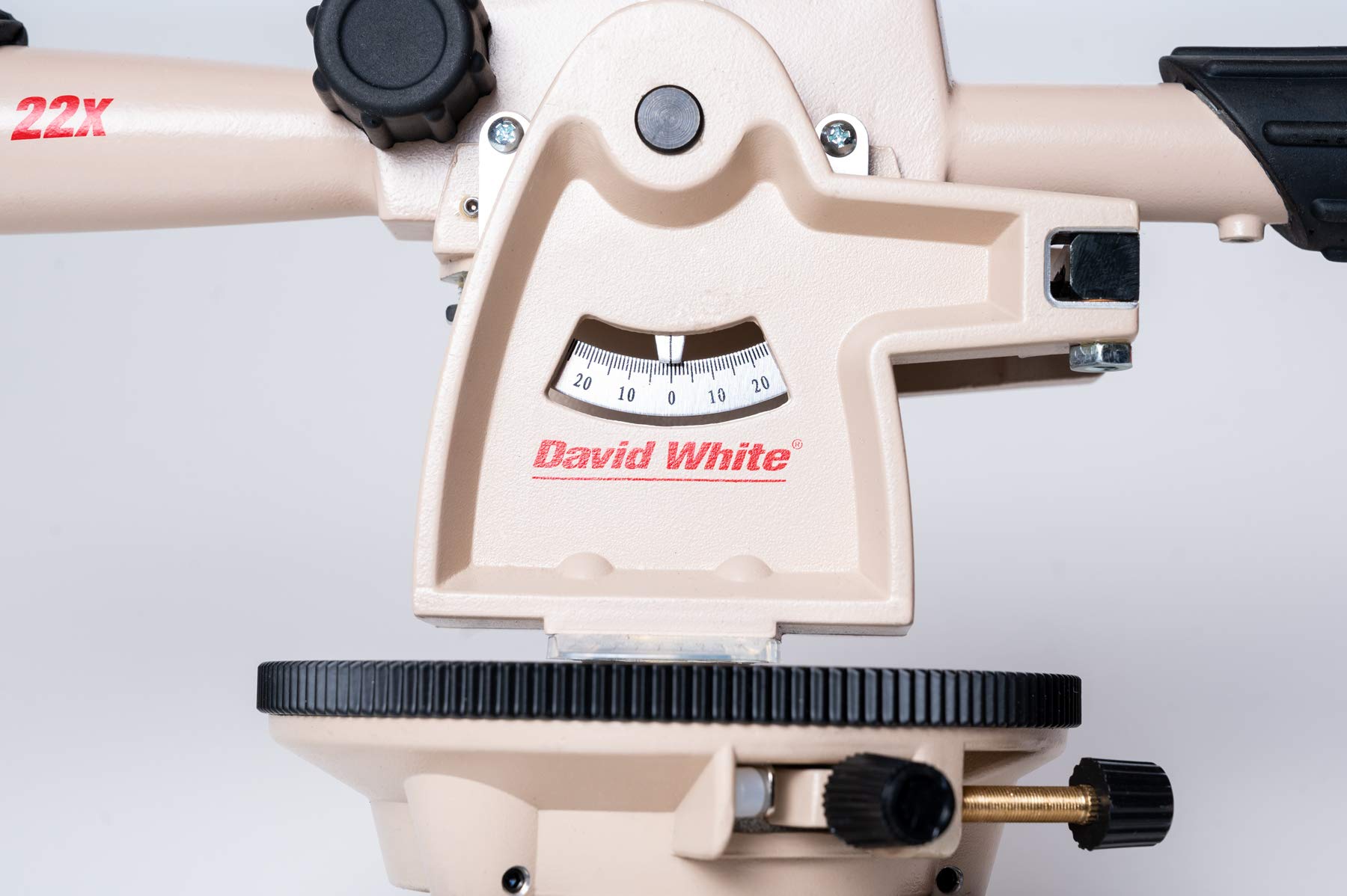 David White LT6-900 Meridian 22X Optical Level-Transit Kit (10ths), Black