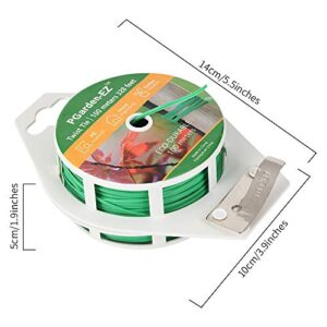Twist Ties - 328ft Plant Ties PE-Coated Garden Ties with Cutter for Gardening Tomatoes Vines and Office Home Cable Organizing (1Reel/Green)…