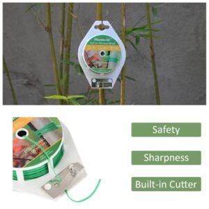 Twist Ties - 328ft Plant Ties PE-Coated Garden Ties with Cutter for Gardening Tomatoes Vines and Office Home Cable Organizing (1Reel/Green)…